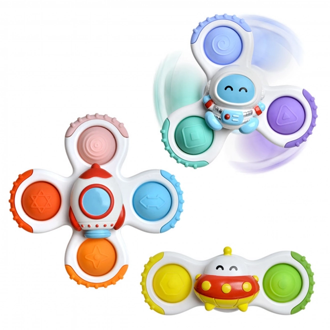 Spinner jucărie senzorială WOOPIE rachetă extratereștru UFO set 3 bucăți