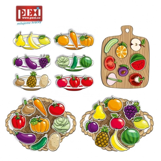 Velcro puzzle educative cu fructe și legume