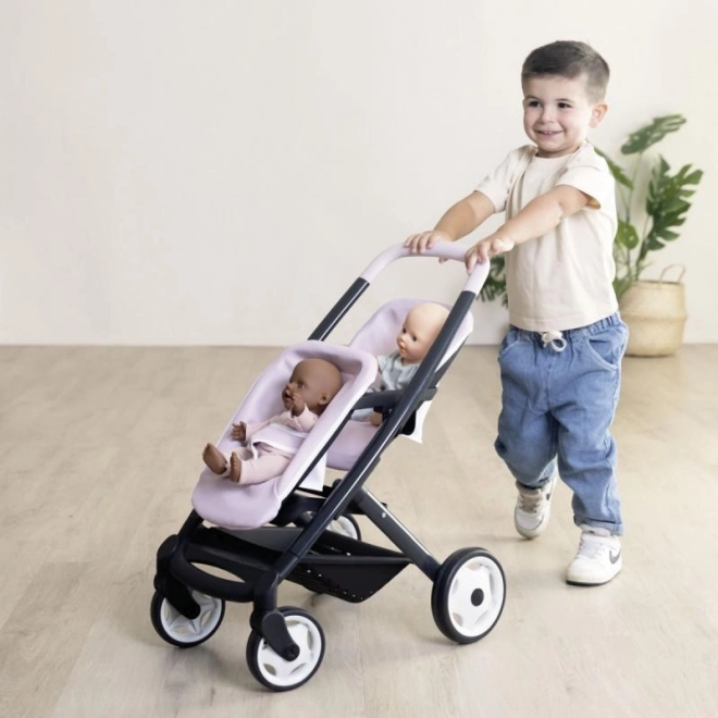 Cărucior sport pentru păpuși gemene Maxi Cosi roz pal