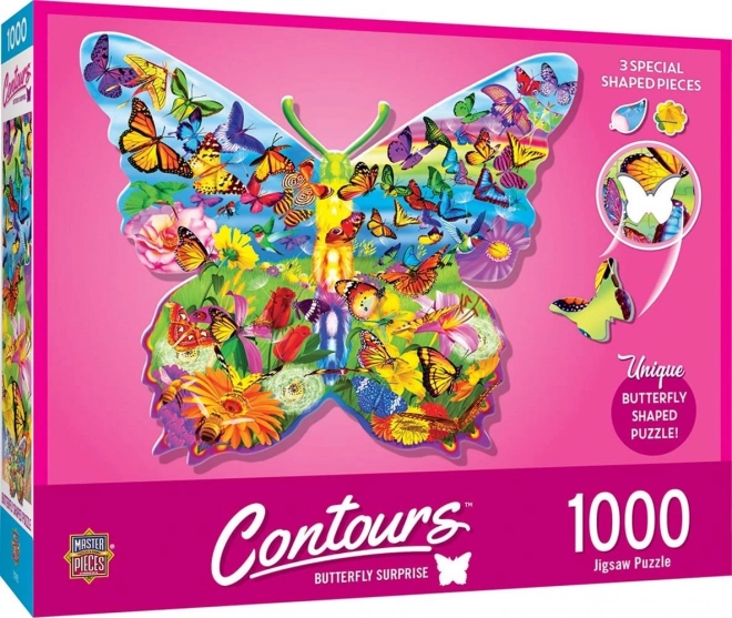 Puzzle contur fluture surpriză 1000 de piese