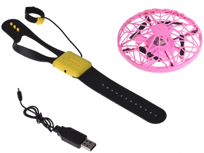 Dron Disc Zburător cu LED-uri