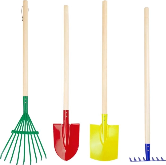 Set de unelte de grădină colorate pentru copii SMALL FOOT (4 piese)