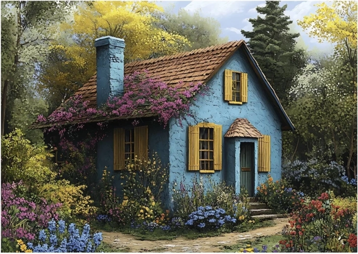 Puzzle Căsuța albastră 500 de piese