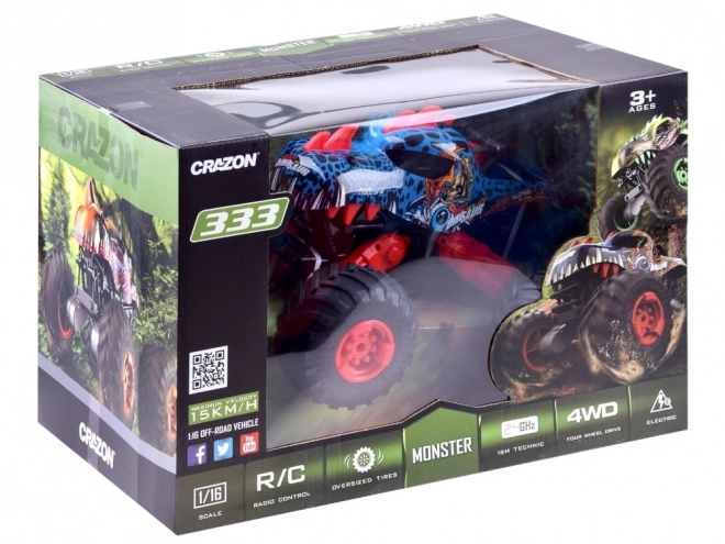 Mașina cu telecomandă Monster Dino 4x4 – Roșu