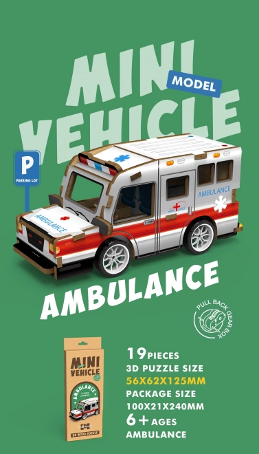 Puzzle 3D lemn - Ambulanță