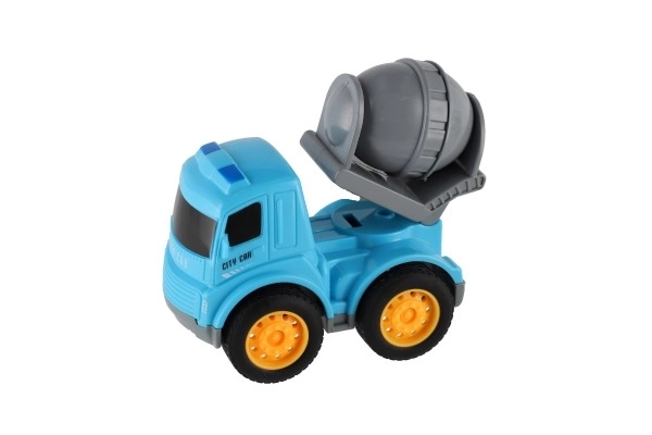 Camion de construcții din plastic cu mecanism de inerție 9cm