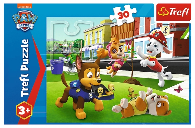 Puzzle cu 30 de piese Căţeluşii în acţiune Paw Patrol