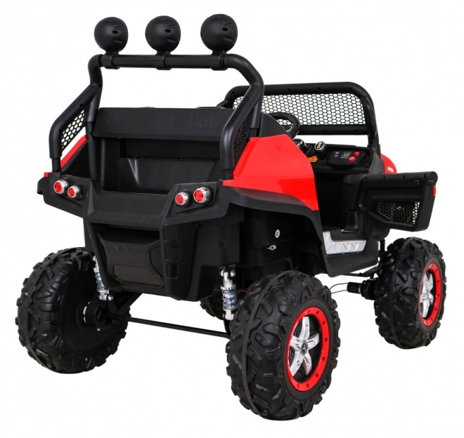Mercedes Benz Unimog pentru copii Roșu + 4x4 + telecomandă + suport bagaje + pornire lentă + MP3 LED