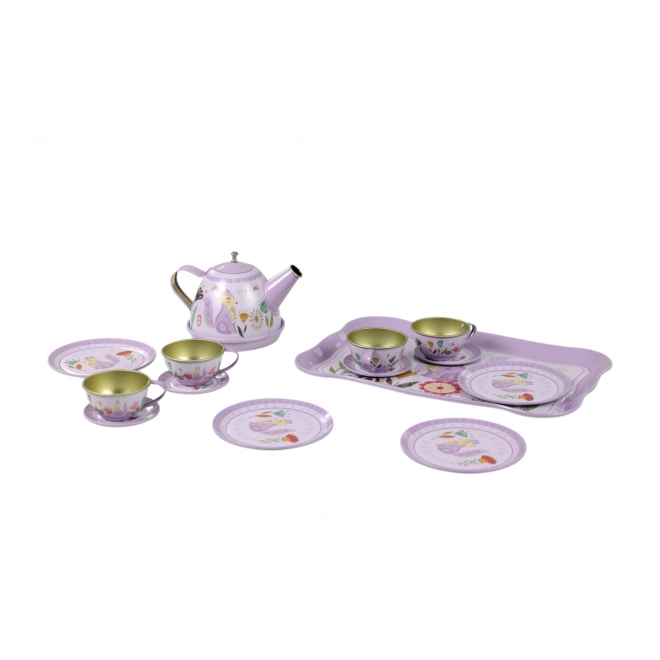 set de ceai metalic violet