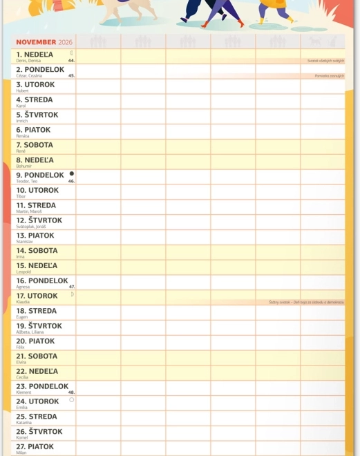 Calendar perete Planificator de Familie XXL 2026