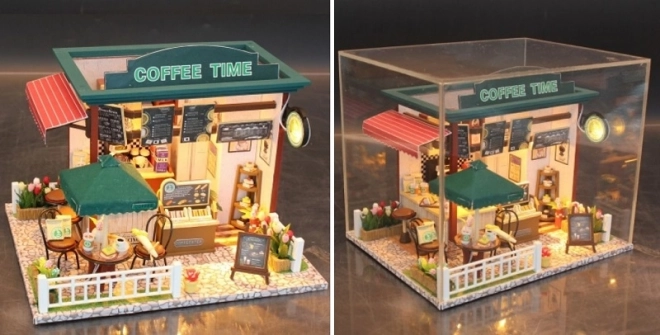 Set miniatura casă de păpuși cafeaua timpului