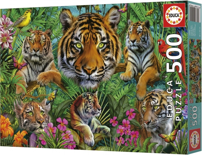 Puzzle Tigrulii în junglă 500 piese