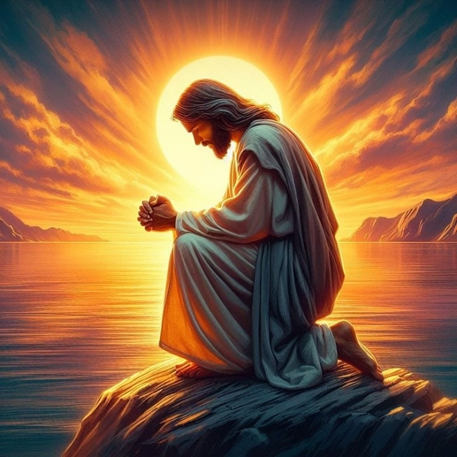 Pictură cu diamante Isus în rugăciune