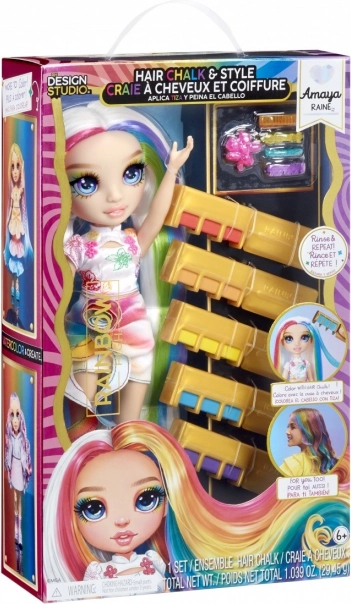 Păpușa Rainbow High cu cretă pentru păr