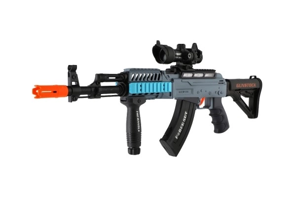 Puşcă automată cu gloanţe din spumă, cu lumină şi sunete, 60 cm