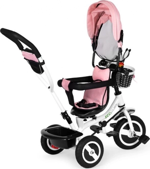 Tricicletă cu copertină rotativă și roți cauciucate ECOTOYS