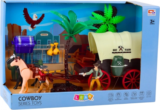 Set de cowboy cu căruță western și figurine