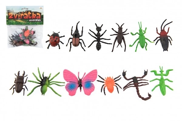 Set mini insecte și animale din plastic