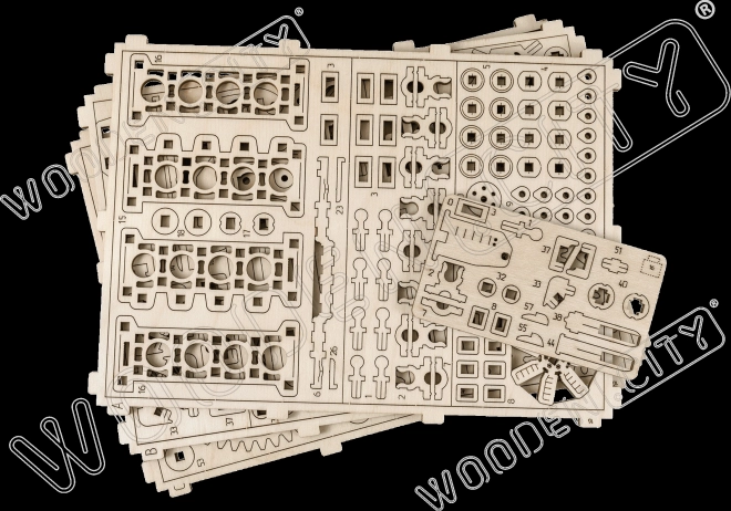 Puzzle 3D motor V8 WOODEN CITY