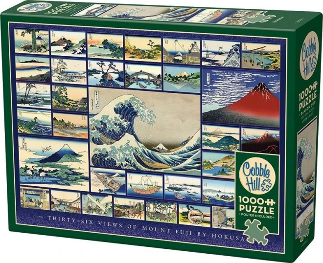 Puzzle Cobble Hill treizeci și șase de vederi ale muntelui Fuji 1000 de piese