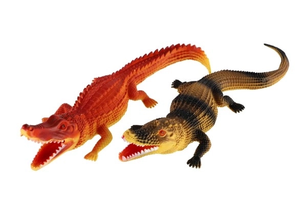 Crocodil din plastic 28 cm, două culori