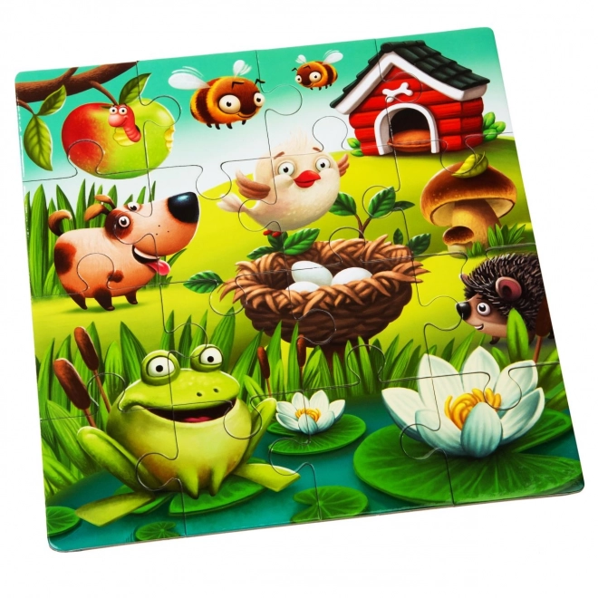 animale preferate puzzle 3 în 1