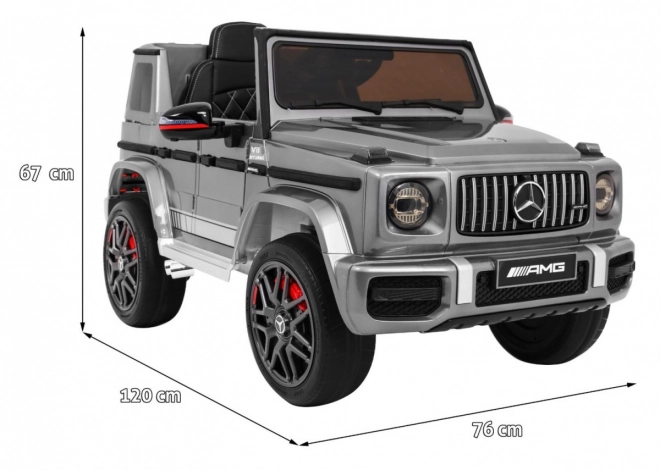 Mercedes AMG G63 pentru copii Vopsea argintie + telecomandă + MP3 LED + start lent + EVA + centuri