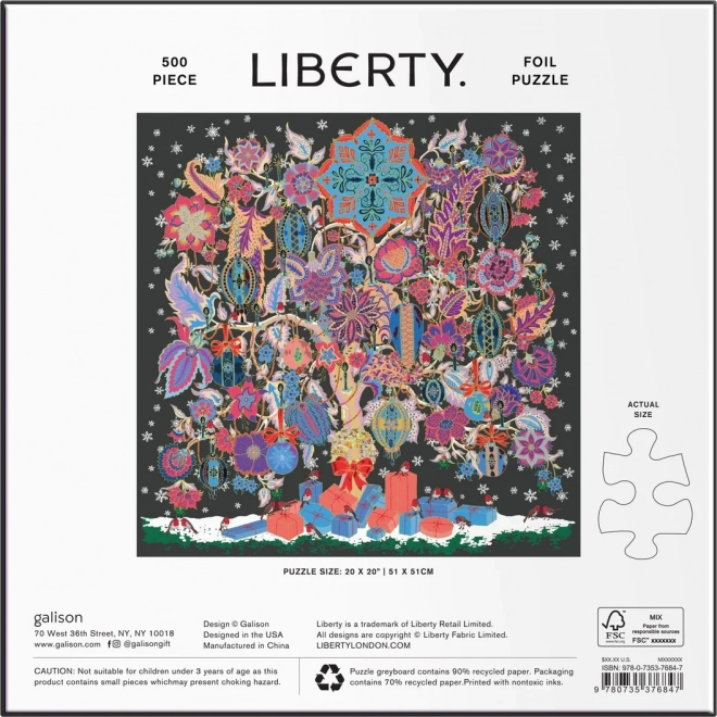 Puzzle pătrat Liberty: Pomul de Crăciun, 500 piese