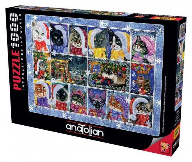 Puzzle Crăciun Pisici 1000 de Piese
