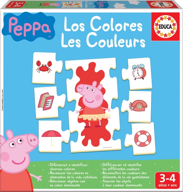 Puzzle educativ Peppa Pig: Învățăm culorile 6x7