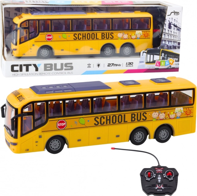 Autobuz școlar de curse galben RC 1:30 cu telecomandă