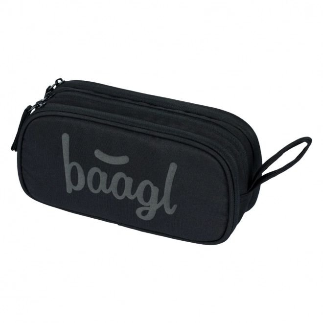 baagl set cu trei produse negre: rucsac, penar și sac