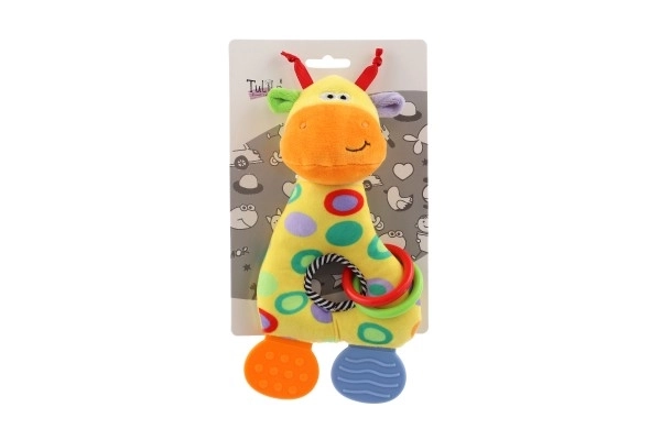 Girafă de pluș cu jucărie de dentiție 24cm