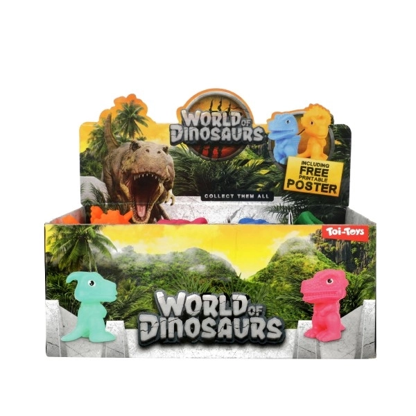 Dinozaur de cauciuc 8cm - 5 tipuri în cutie