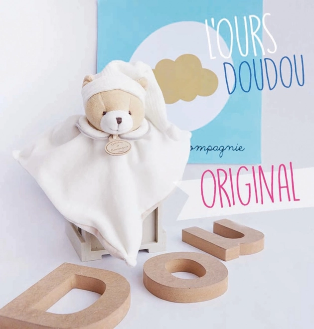 Doudou set cadou gri ursuleț de pluș 25 cm