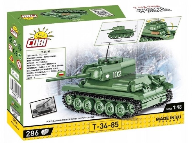 Tanc sovietic Cobi T-34-85 la scară 1:48