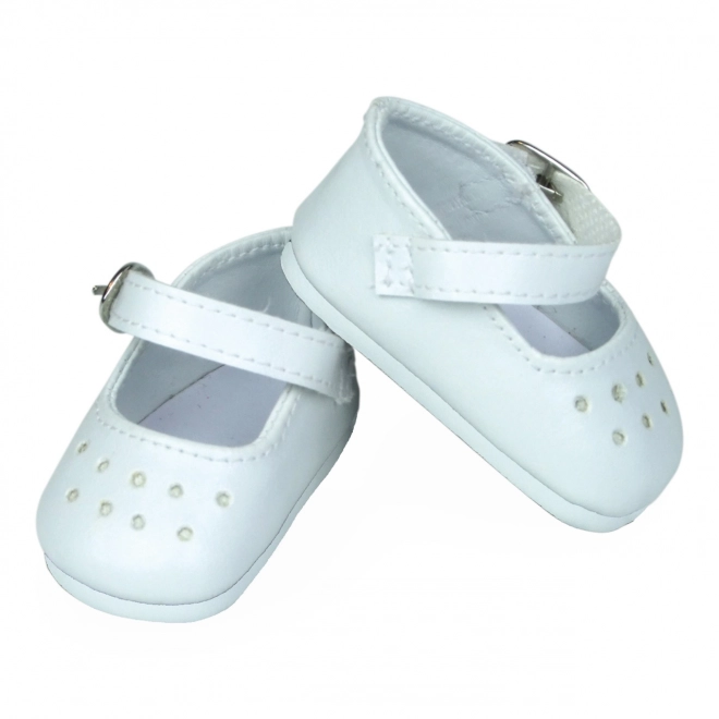 Pantofi albi Petitcollin pentru păpușă 27 cm