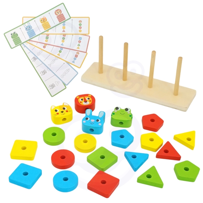 Piramidă Montessori cu animăluțe Woopie Green