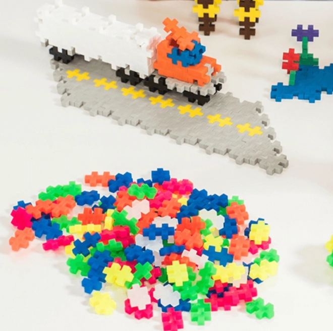 Set de Constructii PlusPlus Mini Mix 600 Elemente cu Plăci (Basic/Neon)