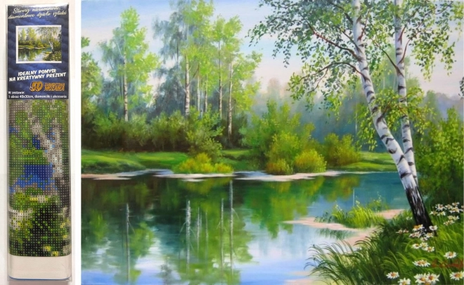 Pictură cu diamante peisaj de primăvară 30x40cm
