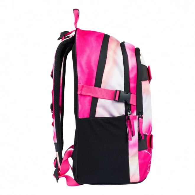Set 3 piese BAAGL Skate Roz Rozstriptat: Rucsac, Penar, Săculeț