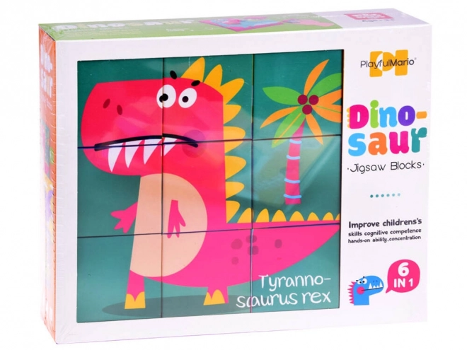 Klocki Dinozauri Set Puzzle cu 6 Imagini