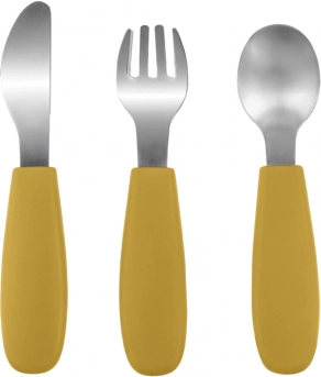 Tacâmuri pentru copii din silicon, Mustard Yellow