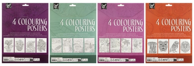 Carte de colorat cu 4 imagini și 10 creioane A4