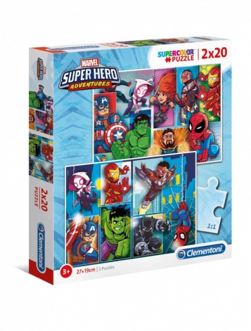 Puzzle supereroi Marvel 2x20 piese