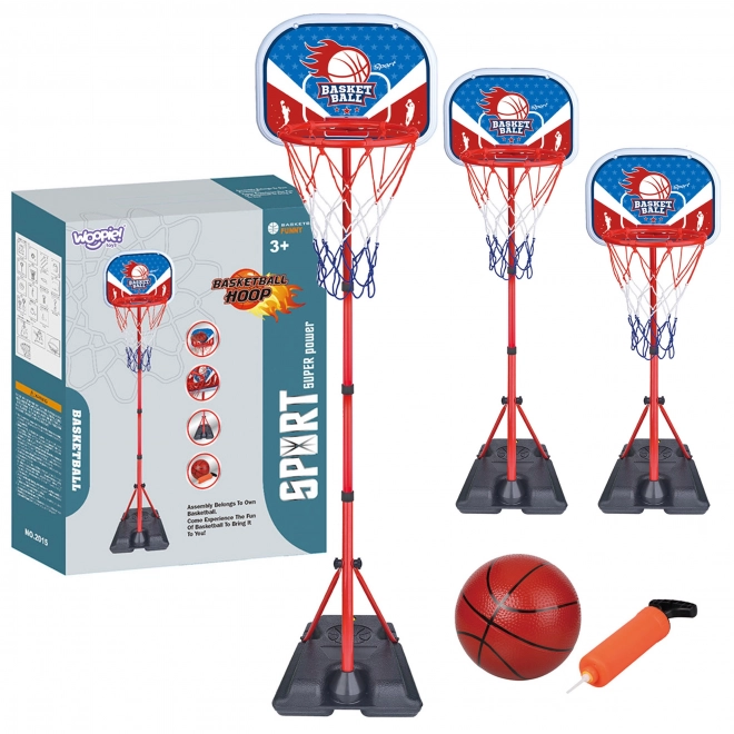 Coș de baschet reglabil Woopie 90-170cm cu minge