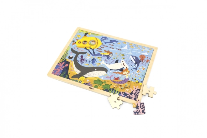Puzzle din lemn 48 de piese - viața marină