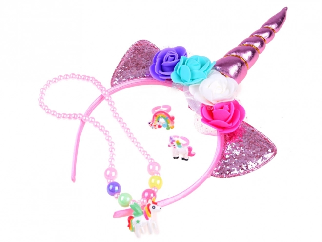 Set cu cordeluță Unicorn și accesorii