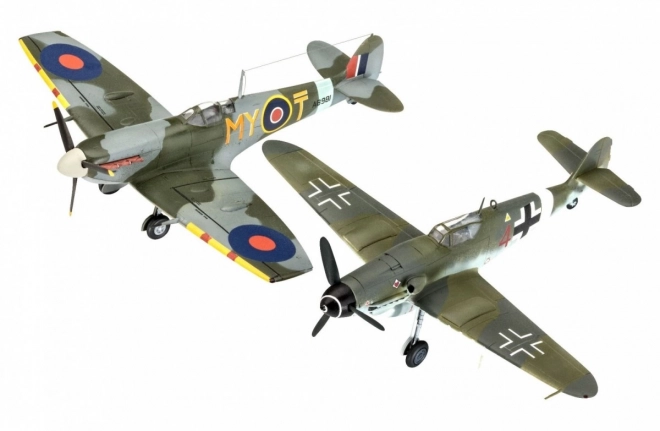 Model avion plastic BF109G-10 și Spitfire Mk.V