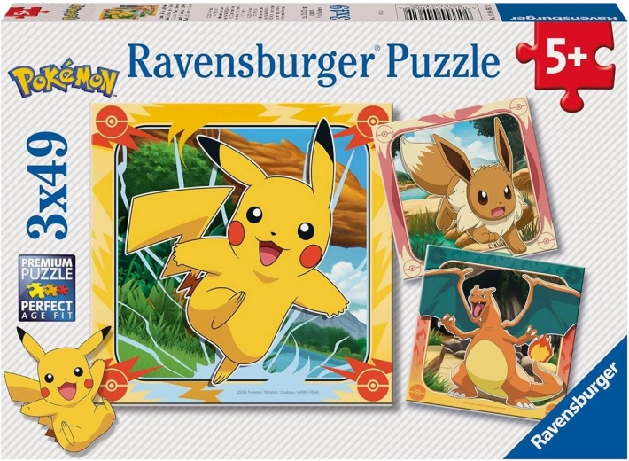 Puzzle Pokémon 3x49 piese RAVENSBURGER